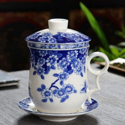 Taza de Porcelana China Azul y Blanca