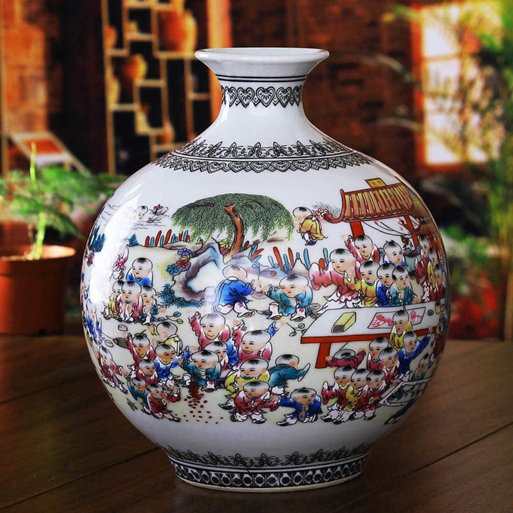 Jarrón Porcelana China Estilo Dinastía Ming
