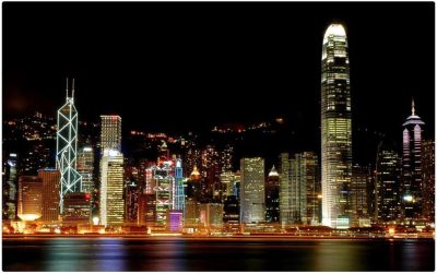 Puzzle Skyline Hong Kong Vista Nocturna 1.500 piezas
